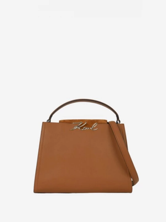 Foto van product Karl Lagerfeld Handtas 'Karl Lagerfeld Sac à poignée supérieure K / Signature Tan Foncé' bruin