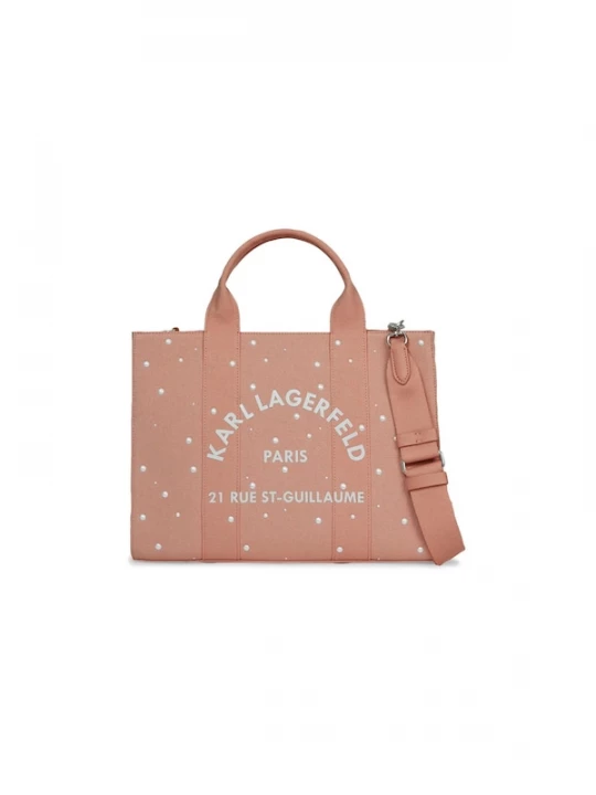 Foto van product Karl Lagerfeld Handtas 'Rue St-Guillaume' pastelroze / wit