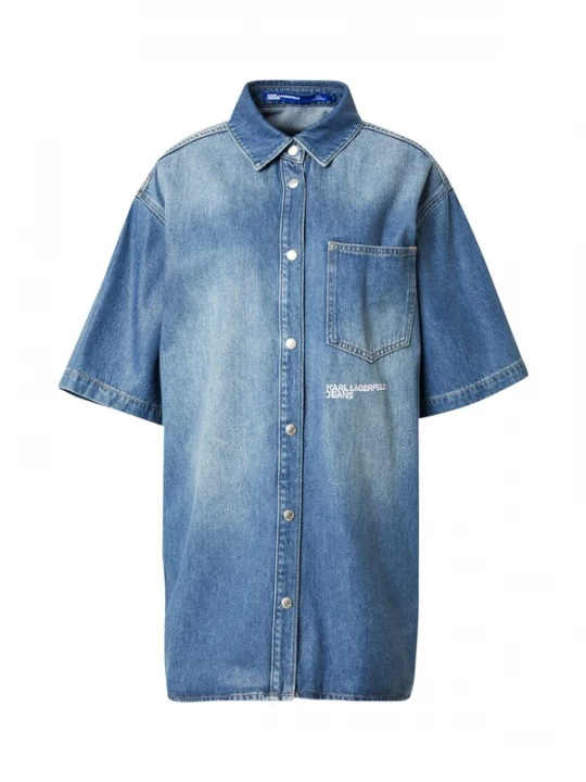 Foto van product KARL LAGERFELD JEANS Blouse blauw denim / wit