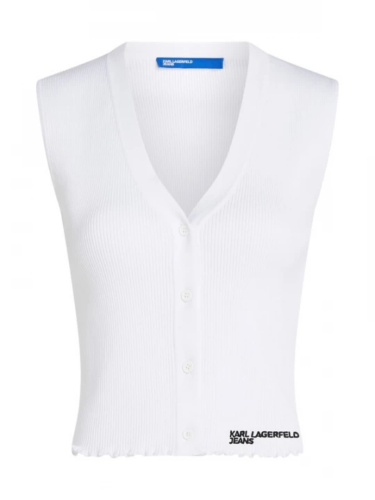 Foto van product KARL LAGERFELD JEANS Gebreide bodywarmer zwart / wit