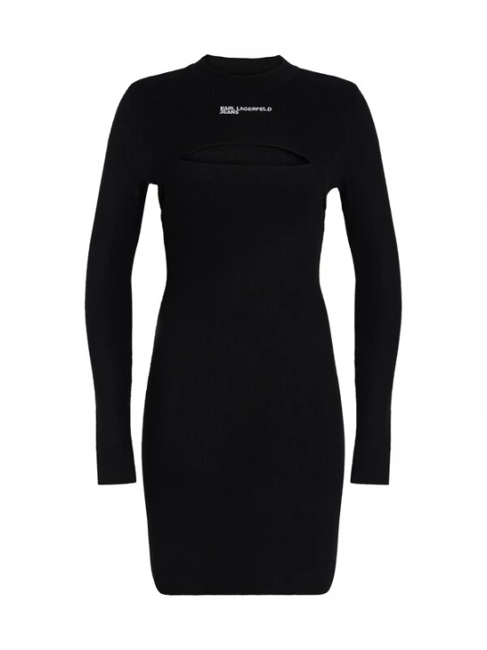 Foto van product KARL LAGERFELD JEANS Gebreide jurk zwart / wit