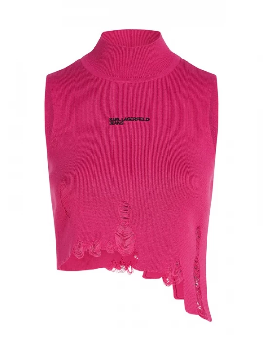 Foto van product KARL LAGERFELD JEANS Gebreide top framboos / zwart