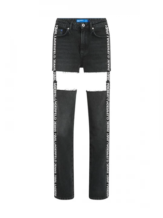 Foto van product KARL LAGERFELD JEANS Jeans black denim / wit
