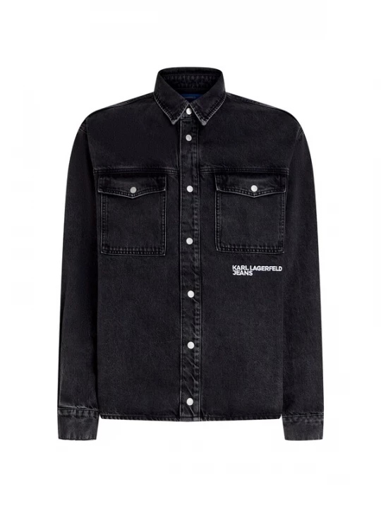 Foto van product KARL LAGERFELD JEANS Overhemd black denim / wit