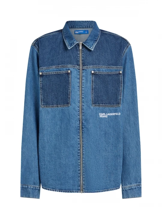 Foto van product KARL LAGERFELD JEANS Overhemd blauw denim / donkerblauw / wit