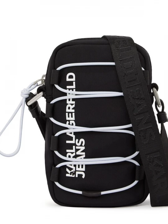 Foto van product KARL LAGERFELD JEANS Schoudertas 'Pouch' zwart / wit