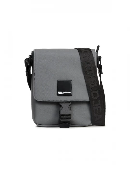 Foto van product KARL LAGERFELD JEANS Schoudertas 'Venture Reporter' donkergrijs / zwart / wit