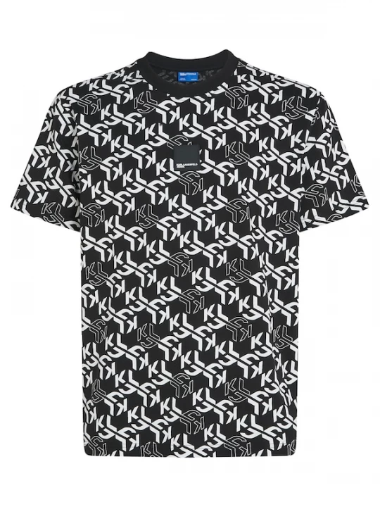 Foto van product KARL LAGERFELD JEANS Shirt 'MONOGRAM' zwart / offwhite