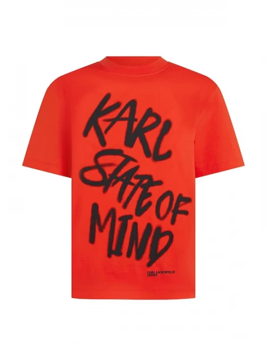 Foto van product KARL LAGERFELD JEANS Shirt oranjerood / zwart