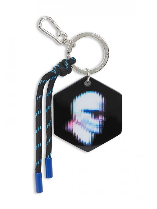 Foto van product KARL LAGERFELD JEANS Sleutelhanger 'Cameo' blauw / zwart / zilver / offwhite