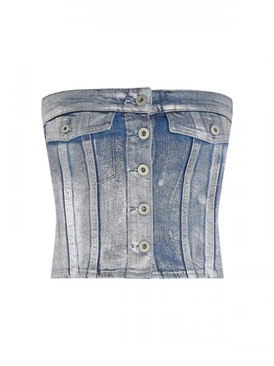 Foto van product KARL LAGERFELD JEANS Top 'KLJ Denim Bustier B1W11023' zilver