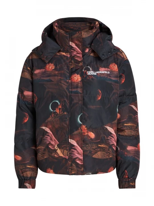 Foto van product KARL LAGERFELD JEANS Winterjas bruin / oranje / zwart