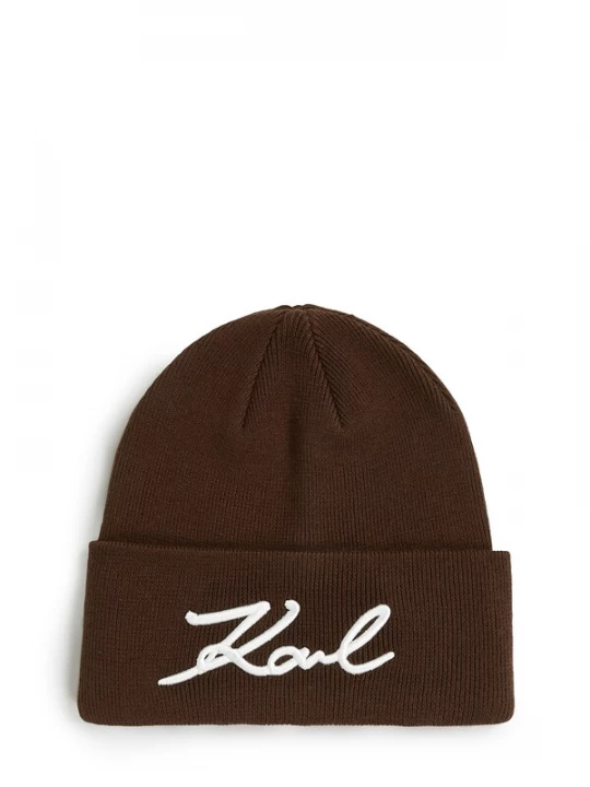 Foto van product Karl Lagerfeld Muts donkerbruin / wit