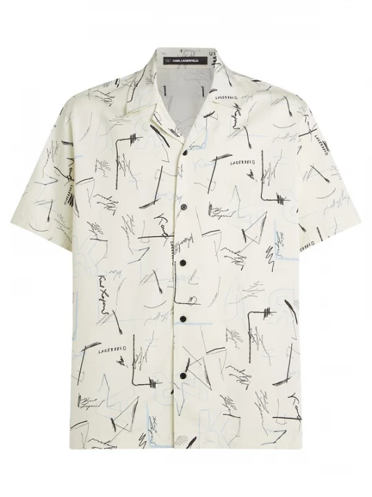 Foto van product Karl Lagerfeld Overhemd beige / blauw / zwart