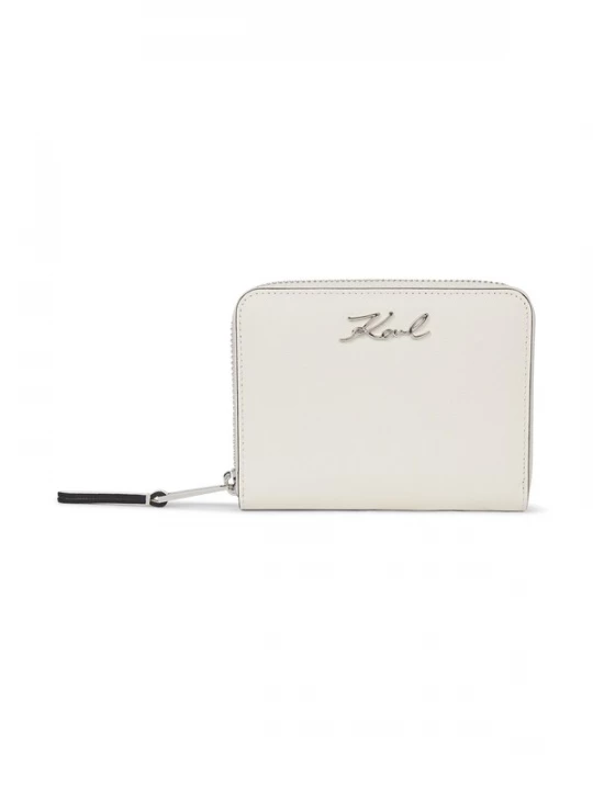 Foto van product Karl Lagerfeld Portemonnee ' K / Signature Mittelgroßes Portemonnaie mit Reißverschluss ' wit