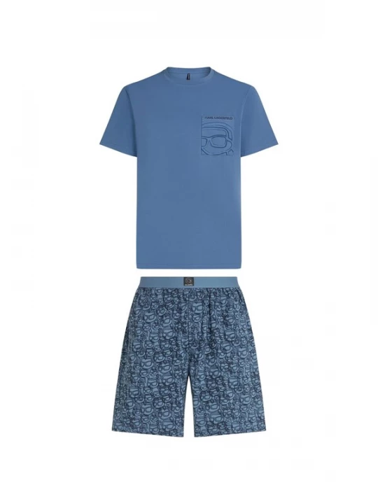 Foto van product Karl Lagerfeld Pyjama kort 'Ikon' marine / navy / royal blue / koningsblauw