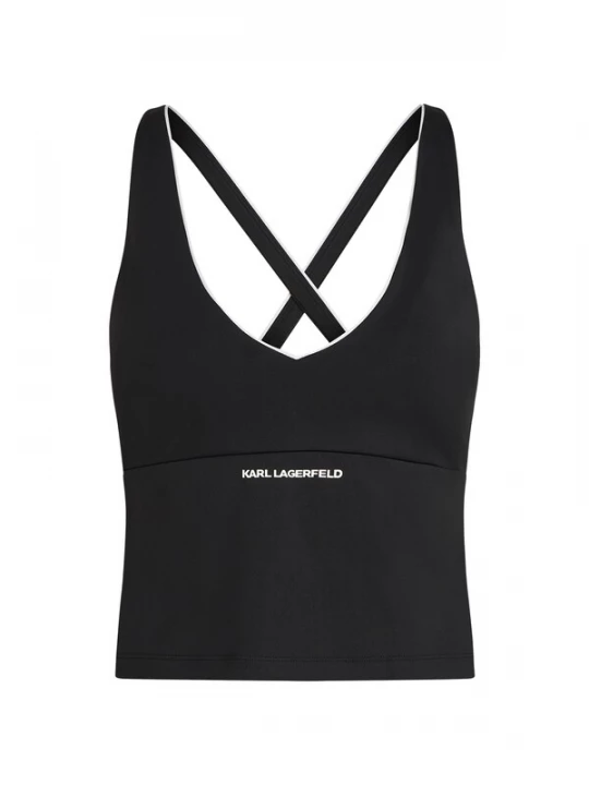 Foto van product Karl Lagerfeld Shirt ' Athleisure-Tanktop mit kontrastierender Paspelierung ' zwart