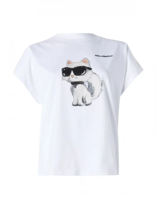 Foto van product Karl Lagerfeld Shirt 'IKON AQUARELLE C' poederroze / zwart / wit