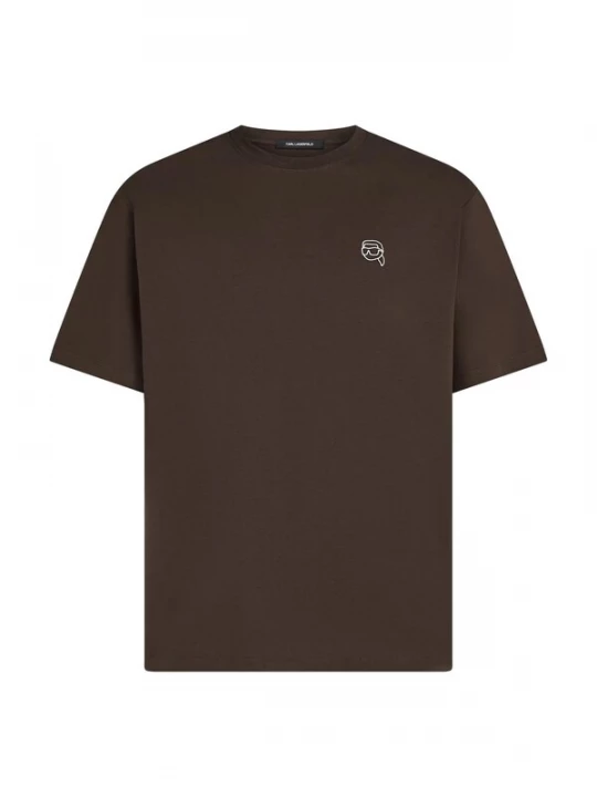 Foto van product Karl Lagerfeld Shirt 'Ikon' donkerbruin / wit