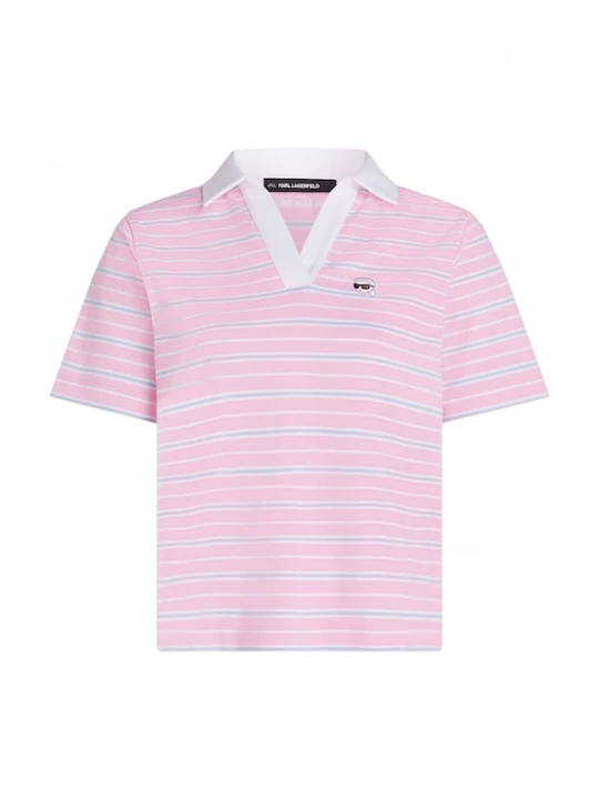 Foto van product Karl Lagerfeld Shirt 'Ikon Stripe' lichtblauw / oudroze