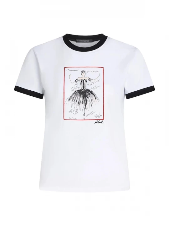Foto van product Karl Lagerfeld Shirt 'Le ballet' rood / zwart / wit / wolwit