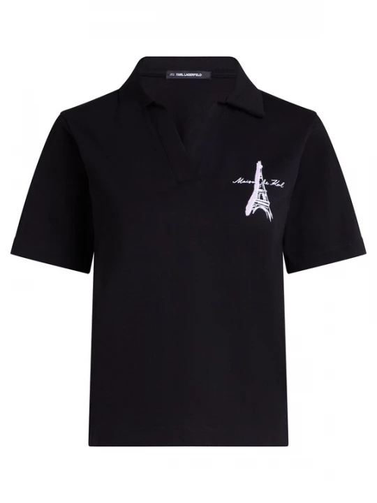 Foto van product Karl Lagerfeld Shirt 'PARIS SKETCH EIFFEL' pruim / zwart / wit