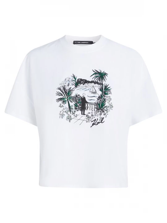Foto van product Karl Lagerfeld Shirt 'Villa la Vigie' lichtblauw / smaragd / zwart / wit