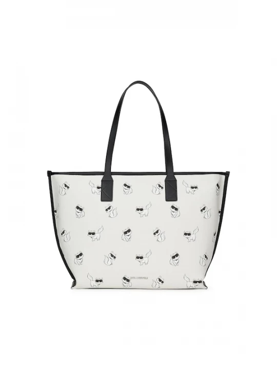 Foto van product Karl Lagerfeld Shopper 'Ikon Choupette' nude / lichtgrijs / zwart / wit