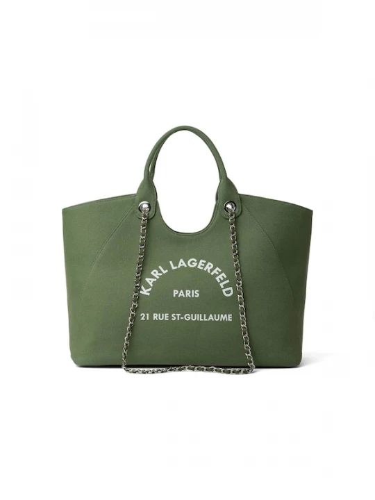 Foto van product Karl Lagerfeld Shopper 'Rue ST-Guillaume' olijfgroen / wit