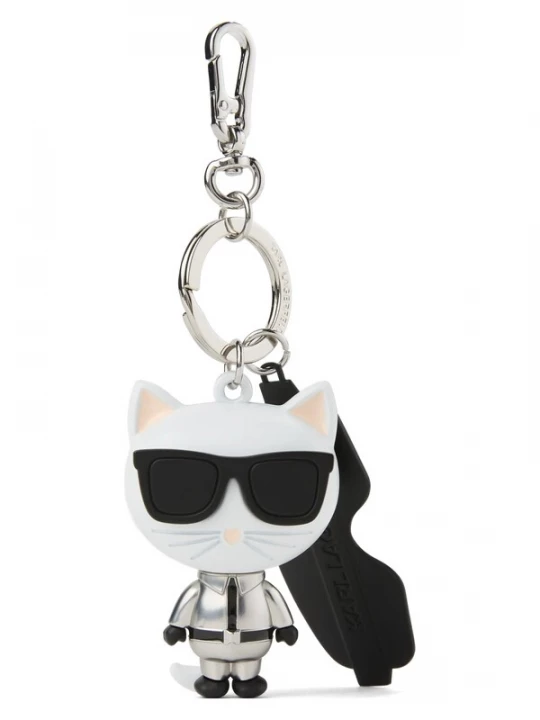 Foto van product Karl Lagerfeld Sleutelhanger 'Choupette Ski' zwart / zilver / wit