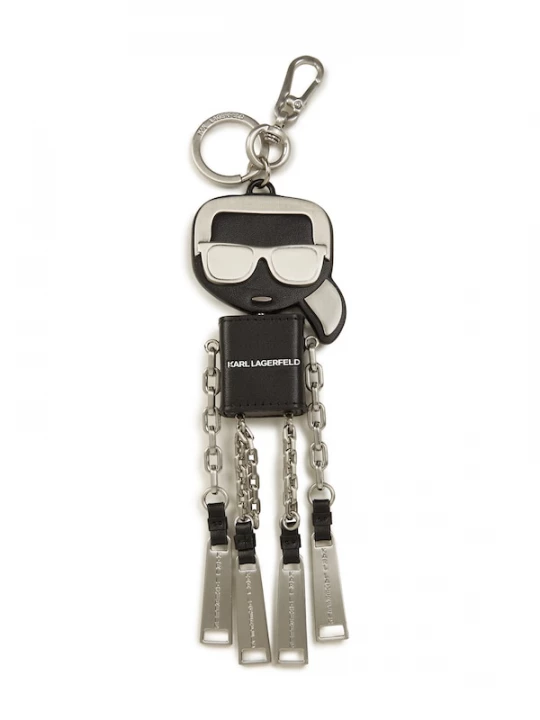 Foto van product Karl Lagerfeld Sleutelhanger 'Ikon Karl' zwart / zilver / wit