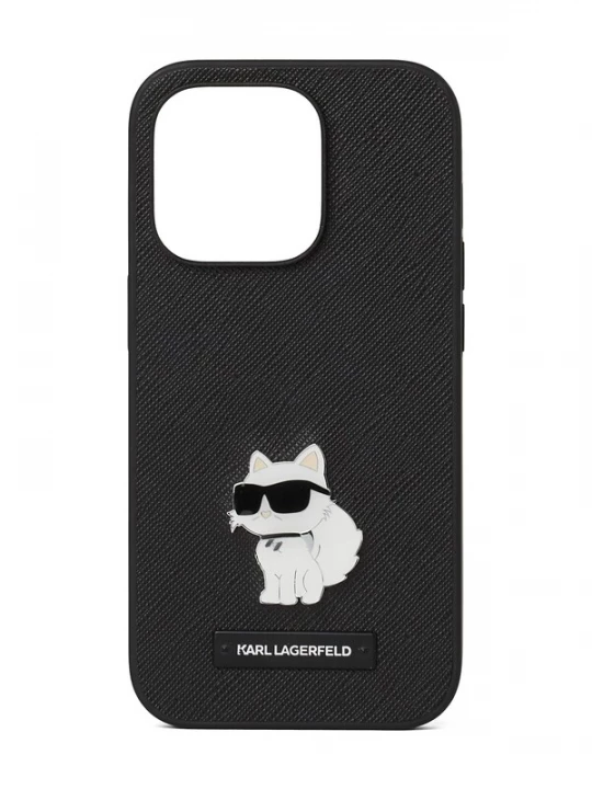 Foto van product Karl Lagerfeld Smartphonehoesje 'Ikon Choupette iPhone 16 Pro Max' zwart / wit