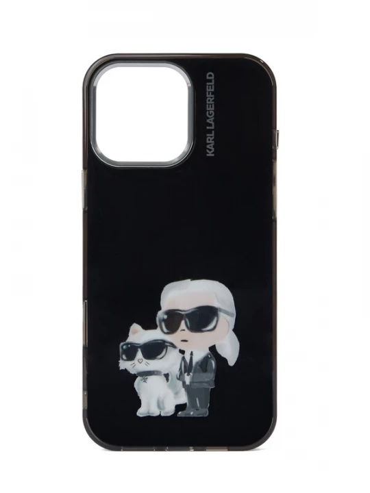 Foto van product Karl Lagerfeld Smartphonehoesje 'iPhone 16 Pro Max' lichtbeige / zwart / offwhite