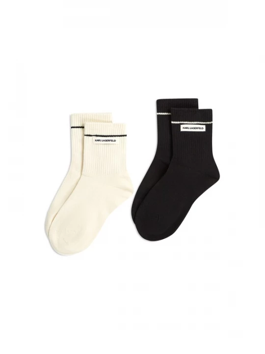 Foto van product Karl Lagerfeld Sokken ' Rippensocken mit Logo – 2er-Pack ' crème