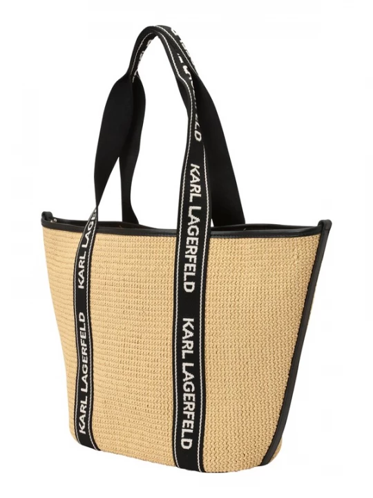 Foto van product Karl Lagerfeld Strandtas 'Essential' sand / zwart / wit