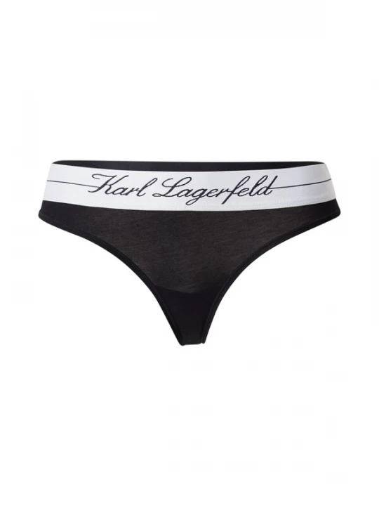 Foto van product Karl Lagerfeld String 'HOTEL' crème / zwart