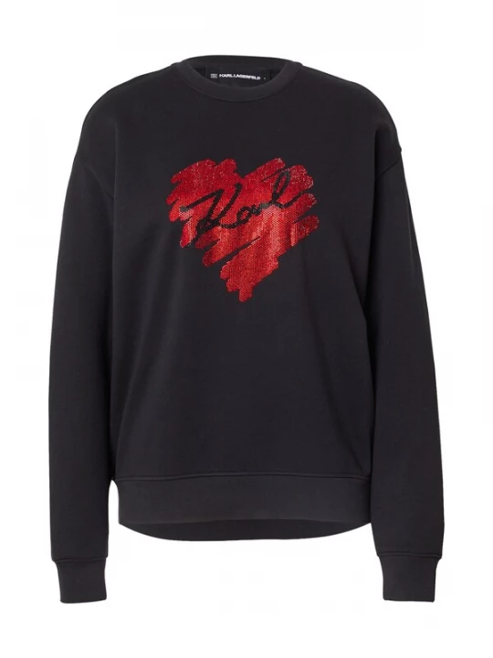 Foto van product Karl Lagerfeld Sweatshirt 'HEARTS' bloedrood / zwart