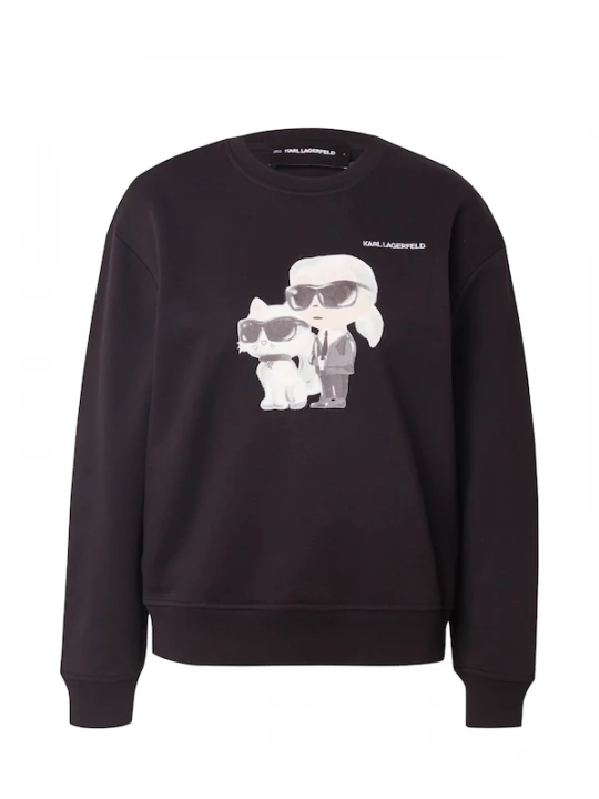 Foto van product Karl Lagerfeld Sweatshirt 'IKON' lichtbeige / grijs / zwart / wit