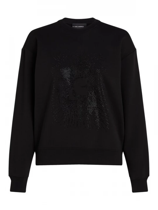 Foto van product Karl Lagerfeld Sweatshirt ' Kameo Rhinestone ' zwart