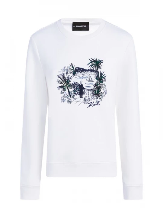 Foto van product Karl Lagerfeld Sweatshirt 'Villa la Vigie' crème / lichtblauw / groen / zwart