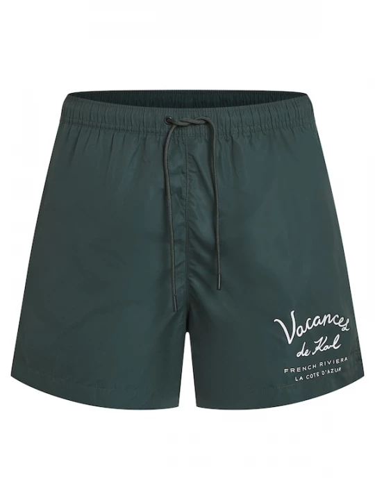 Foto van product Karl Lagerfeld Zwemshorts 'Vacances de Karl' donkergroen / wit