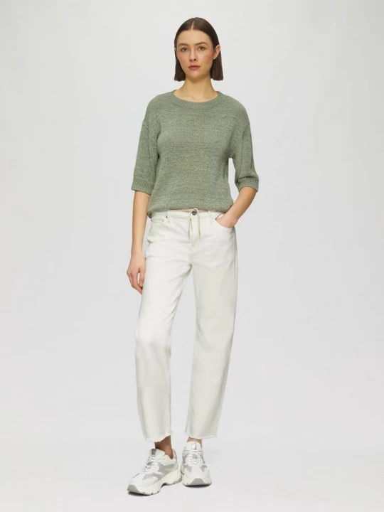 Foto van product Karolin cropped jeans / normale pasvorm / halfhoog / rechte pijp / stropdassen s.Oliver crème