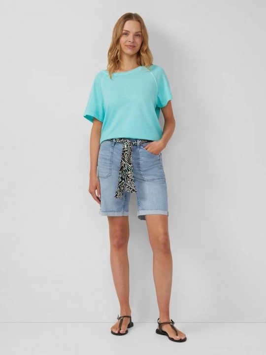Foto van product Karolin denim bermuda / Normale pasvorm / Halfhoog / Strikband s.Oliver blauw