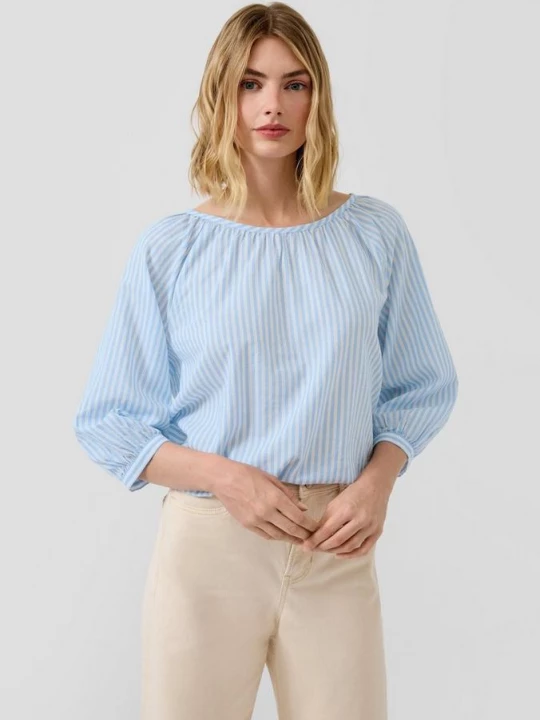Foto van product Katoen-viscosemix blouse met rimpels s.Oliver