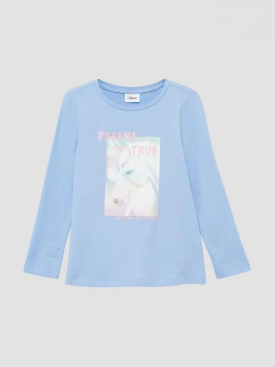 Foto van product Katoenen A-lijn top met lange mouwen s.Oliver blauw