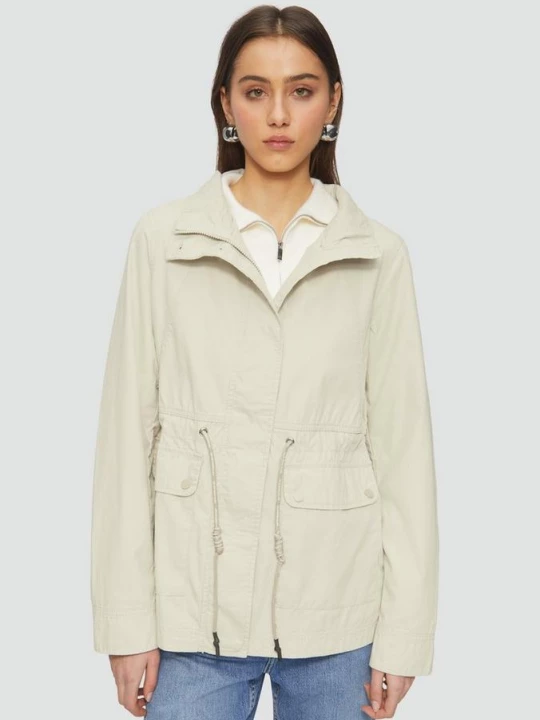 Foto van product Katoenen jack met koord in de taille QS grijs