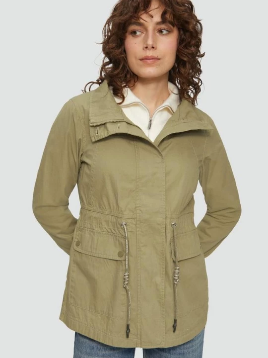 Foto van product Katoenen jack met koord in de taille QS olijfgroen