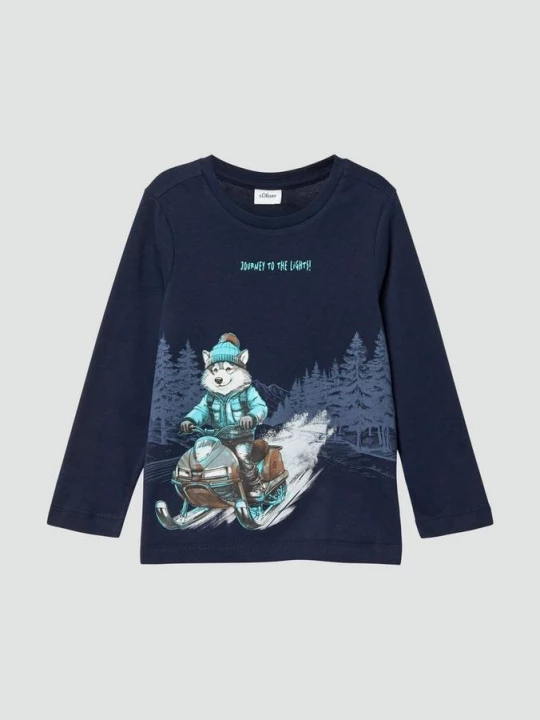 Foto van product Katoenen lange mouw met print op de voorkant s.Oliver blauw