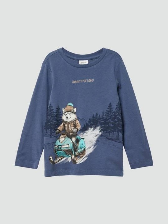 Foto van product Katoenen lange mouw met print op de voorkant s.Oliver blauw