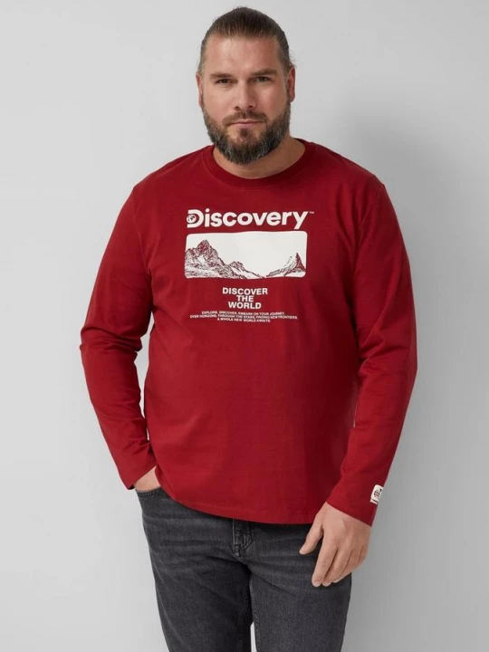 Foto van product Katoenen longsleeve met Discovery Channel® artwork s.Oliver rood